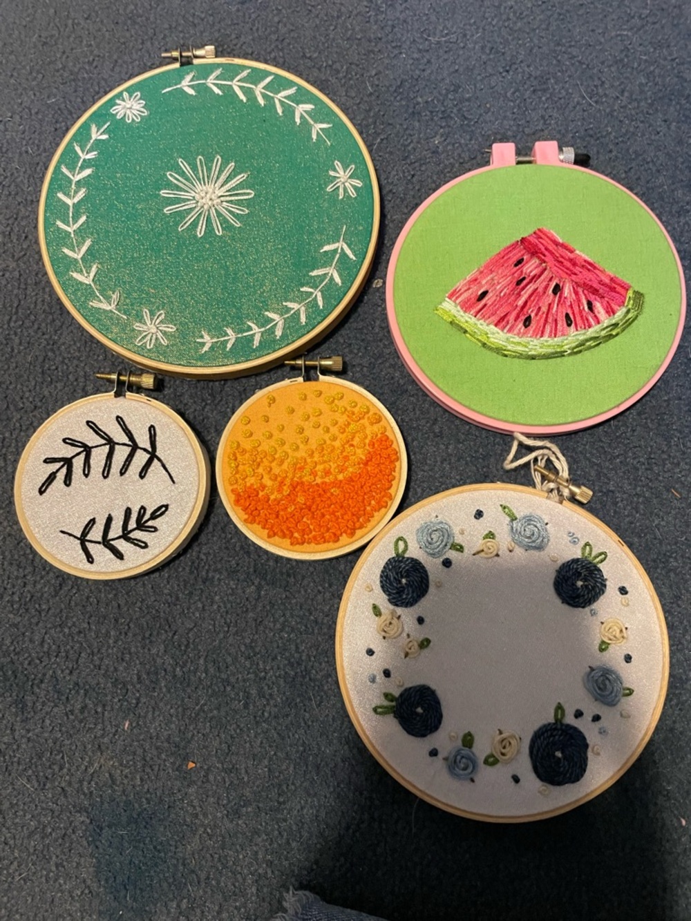 Floral embroidery hoop